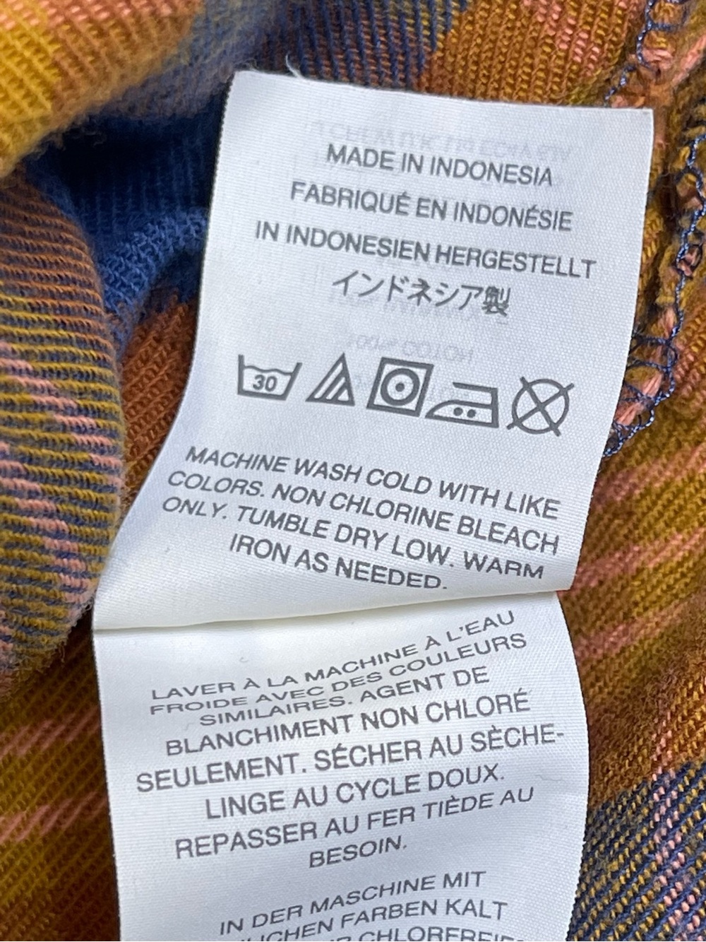 Madewell Womens Plaid Flannel Shirt XS Blue Orange Pink Cozy Autumn Fall Winter - Picture 6 of 11